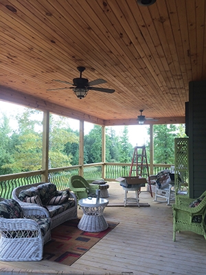 Shiplap ceiling installation