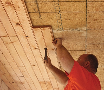 Install A Wood Plank Ceiling Extreme, Installing Tongue And Groove Ceiling Tiles
