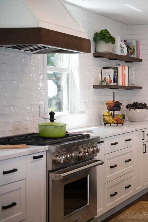 white stock cabinets that look built in