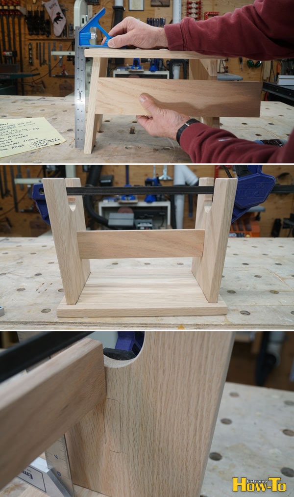 dry fitting a diy wooden step stool for adults
