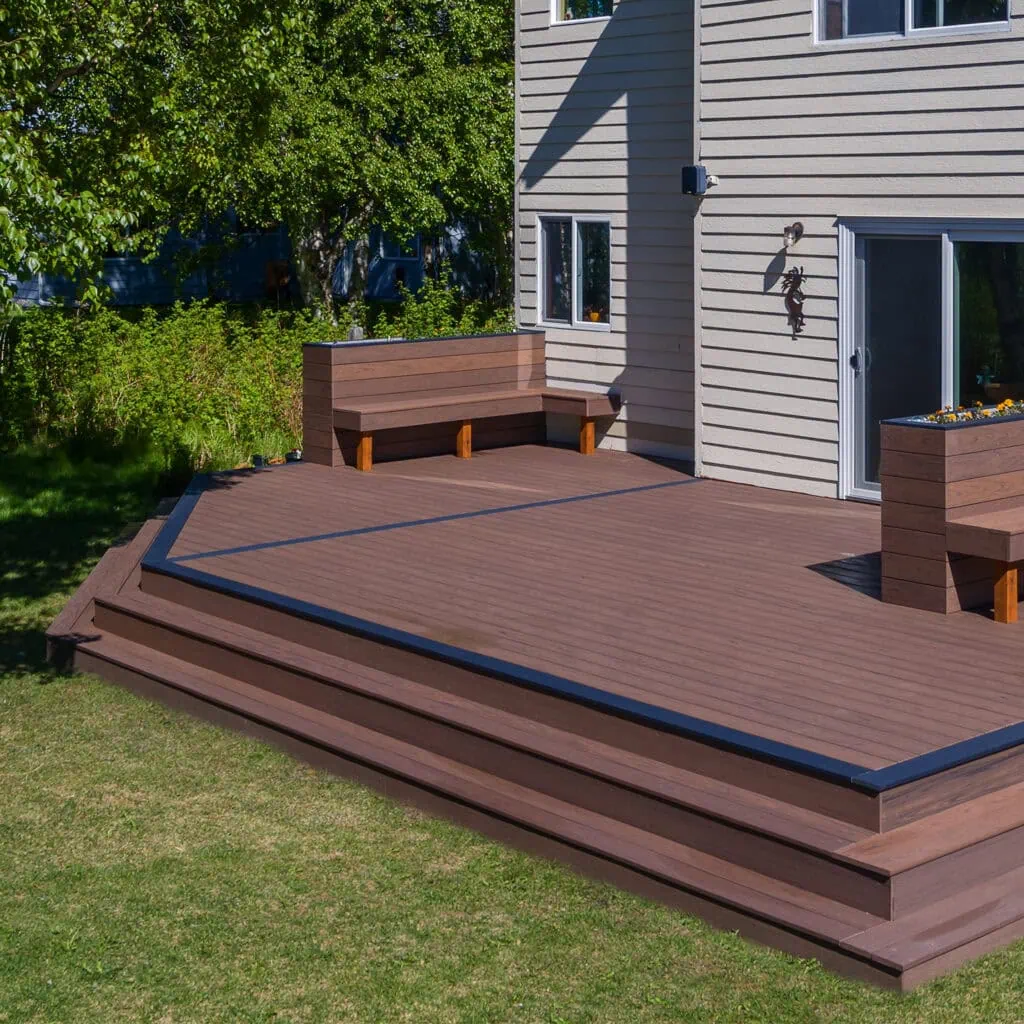 Vault Decking in Mesquite with Picture Board Frame in Dark Slate (Photo by FWD Construction)