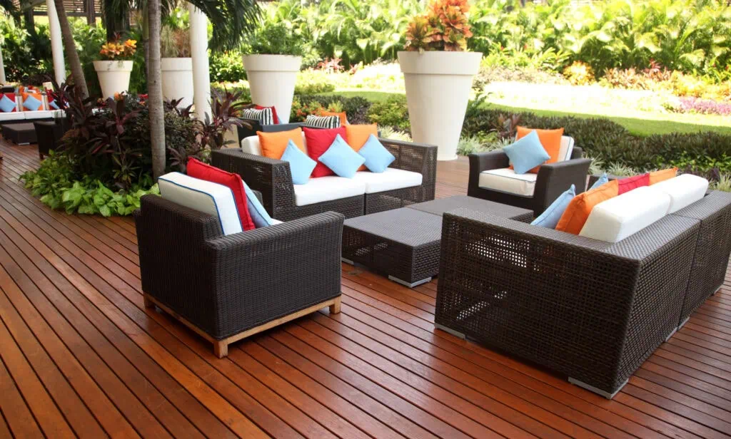 Natural wood deck