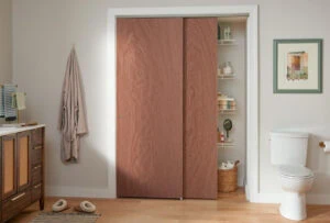 Johnson Hardwareโs single-wheeled hanger sets in its single-bypass system 1166