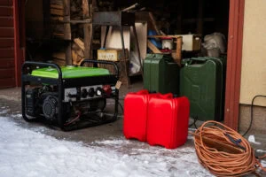 Home generator in snow