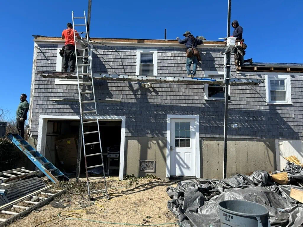 Removing the old cedar