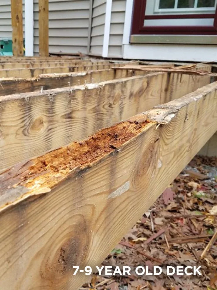Rotted deck frame