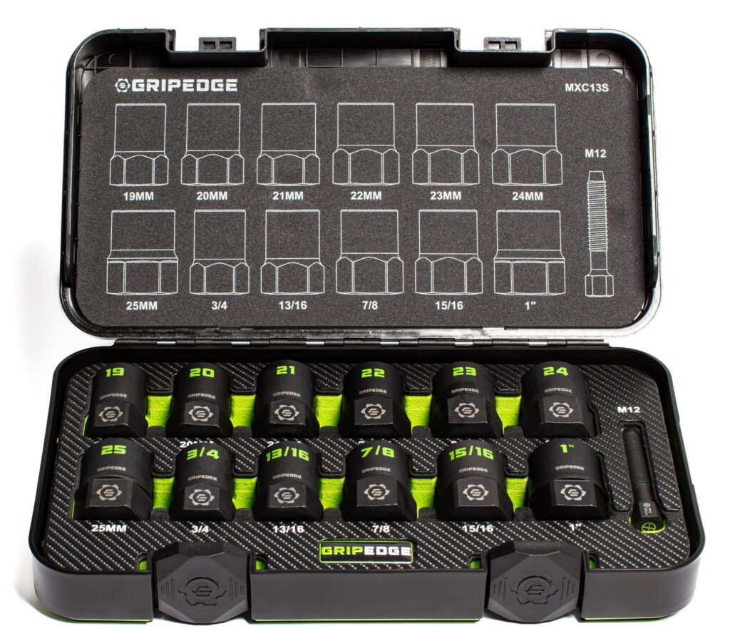 GripEdge® MXC13S 1/2" Drive Metric & SAE Socket Extractor Set