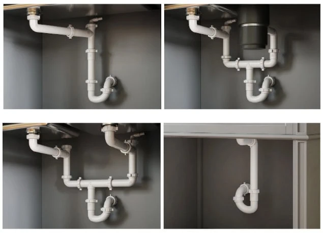 Dearborn space-saving sink drain kits