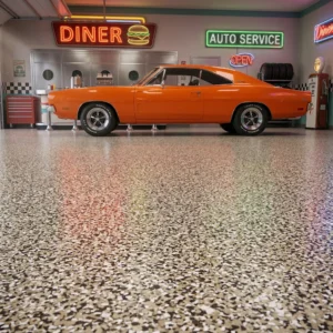 DIY Flake Garage Floor Installation