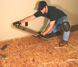 The 1x3' size of the cork planks means the floor installs quickly because the larger the planks, the fewer there are to install.