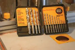 Shows a craftsman drill bit set of Zirconium-coated bits