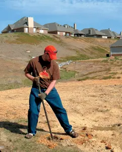 A 5' breaker bar can help crush rock bed for post holes. 